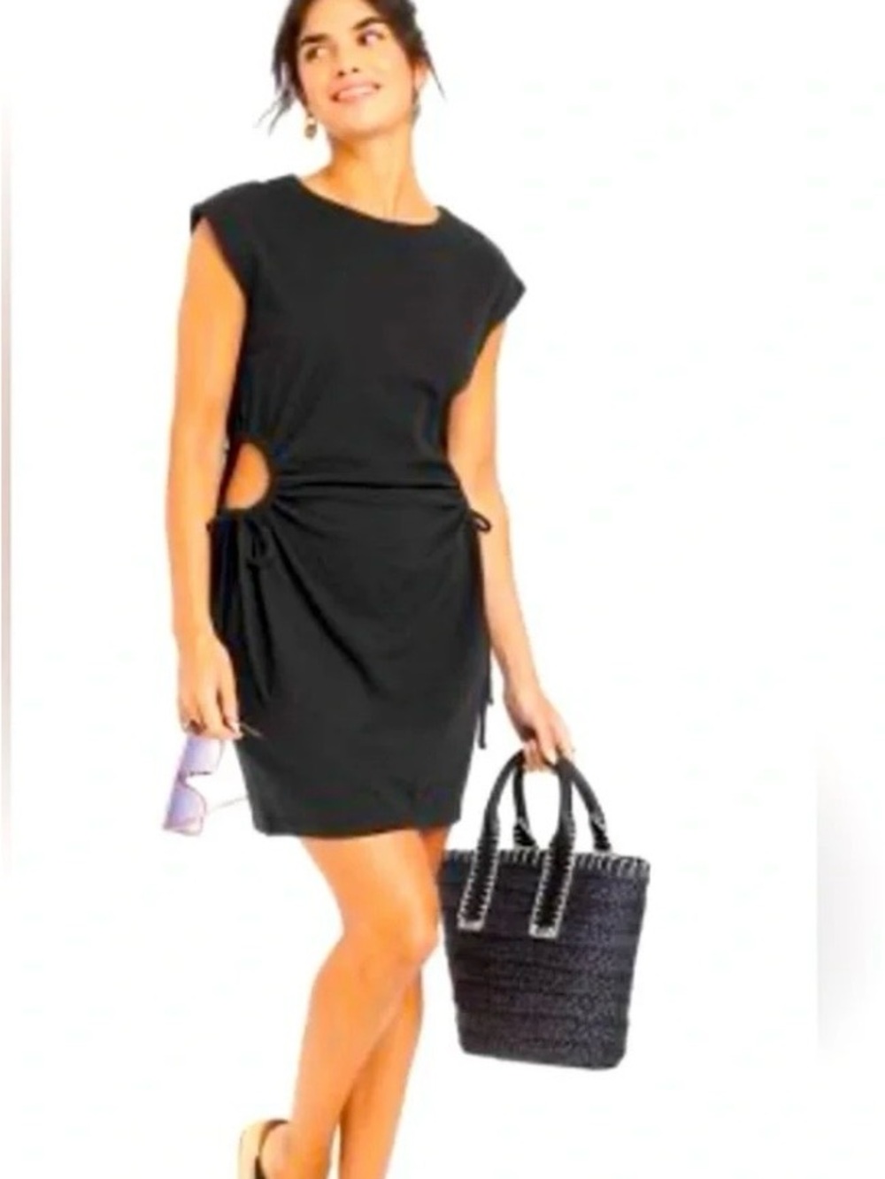 Universal Thread Black Side-Tie Cut-Out Mini Dress